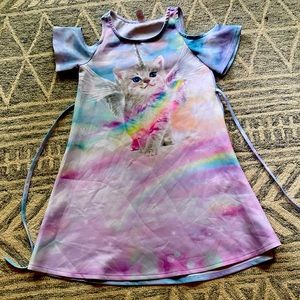 Justice girls cold-shoulder cat dress, Sz 10